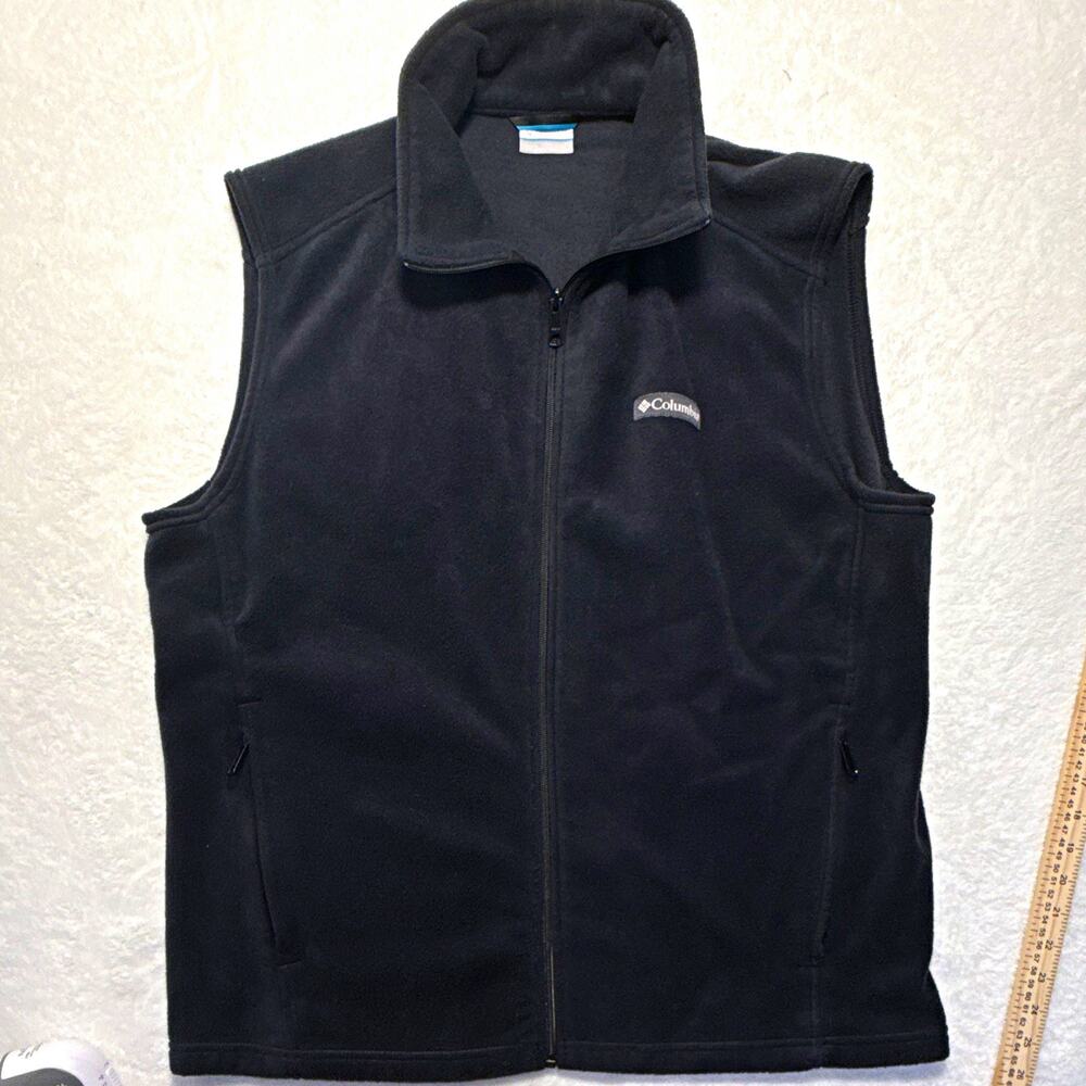 Columbia Full Zip Vest w/ Pockets Black Stand-Up Collar Men’s L